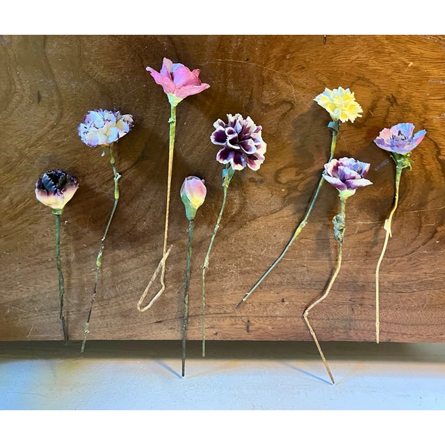 Early 20th Century Antique Early 20th Century French Tromp l'Oeil Bouquet of Faux Porcelain Flowers For Sale - Image 5 of 14