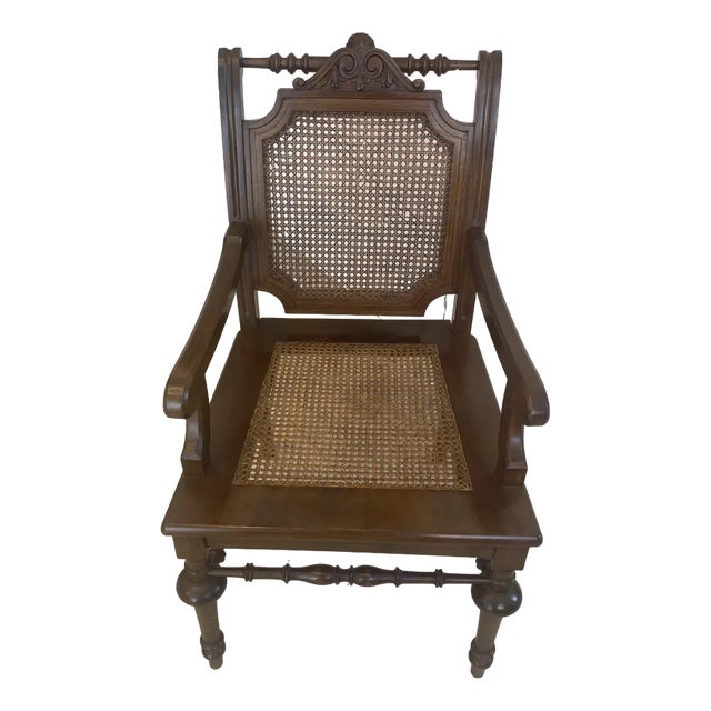Historicism Wood and Braid Armchair, 1860s For Sale