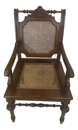 Historicism Wood and Braid Armchair, 1860s