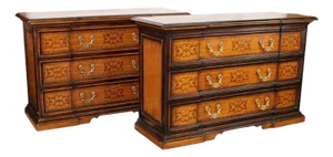 Late 20th Century Theodore Alexander Chateau De Vallois 3 Drawer Commodes