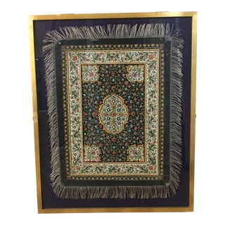 Framed Antique Woven Tapestry With Jewels For Sale