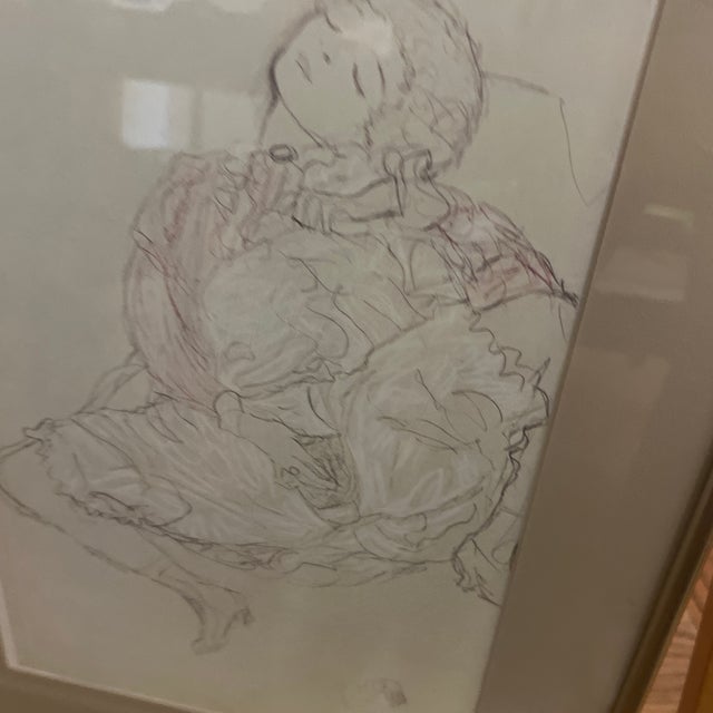 1910s Print of Panicle Drawing Coloured Sketch on Paper by the Austrian Symbolist Painter Gustav Klimt of a Reclining Figure For Sale In Washington DC - Image 6 of 12