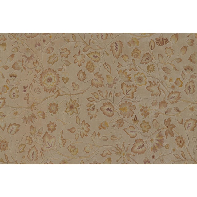 2010s Rug & Kilim’s Tudor Style Rug in Cream With Beige-Brown Floral Patterns For Sale - Image 5 of 8