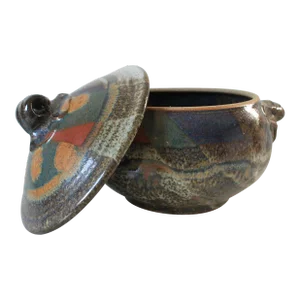Vintage Studio Pottery Lidded Decorative Dish / Bowl