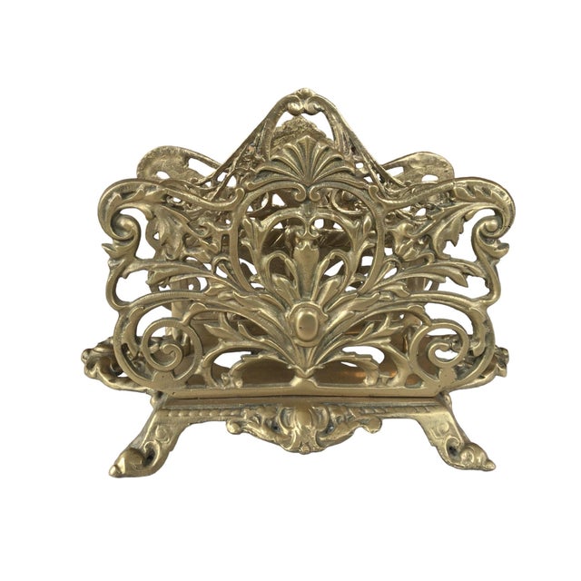 Mid 20th Century Art Nouveau French Brass Letter Rack for Stationary ...