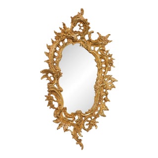 1940s French Rococo Style Cast Bronze Mirror For Sale