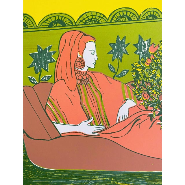 Vintage 1960's Mid Century Modern " Reclining Woman " Lmtd Edtn Signed Original Fine Art Silkscreen Print For Sale - Image 9 of 13