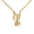 Contemporary 10K Yellow Gold Diamond Accent "X" Initial Script Style Pendant Necklace For Sale - Image 3 of 5