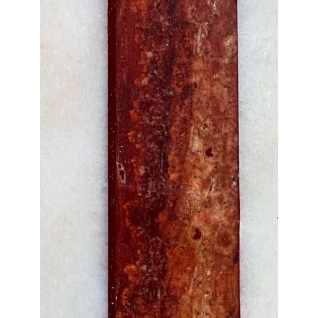 White French Red and White Marble Center Dining Table, 1960 For Sale - Image 8 of 11