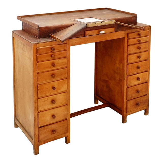 Watchmaker's Workbench with Illuminated Glass Top from Auxilia, 1930s For Sale