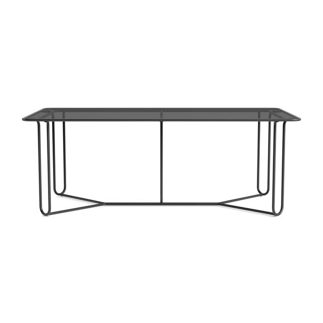 Brown Jordan Brown Jordan Walter Lamb Aluminum 43" x 77" Rectangular Dining Table, Glass Top, Textured Pewter frame For Sale - Image 4 of 12