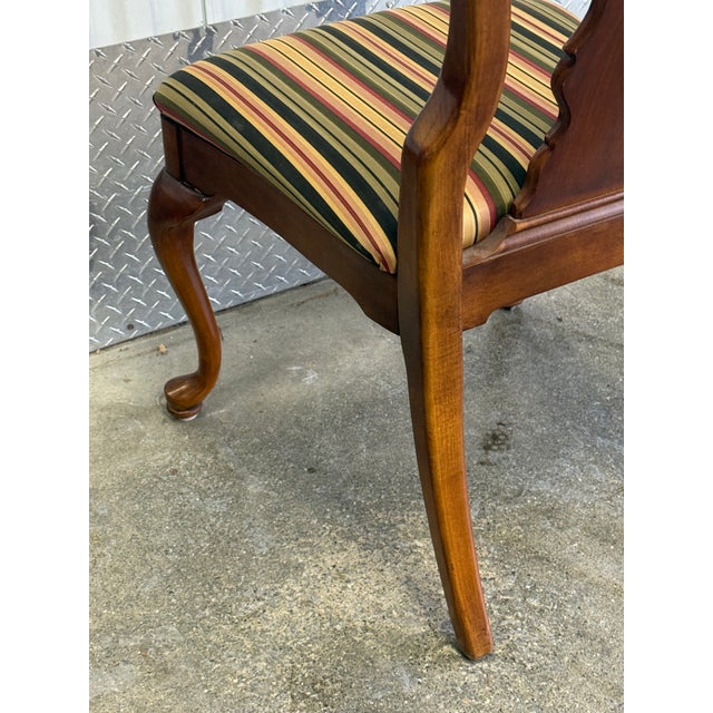 Vintage Solid Cherry Queen Anne Style Dining Chairs by Stanley Furniture “American Craftsman” – Set of 6 For Sale - Image 10 of 11