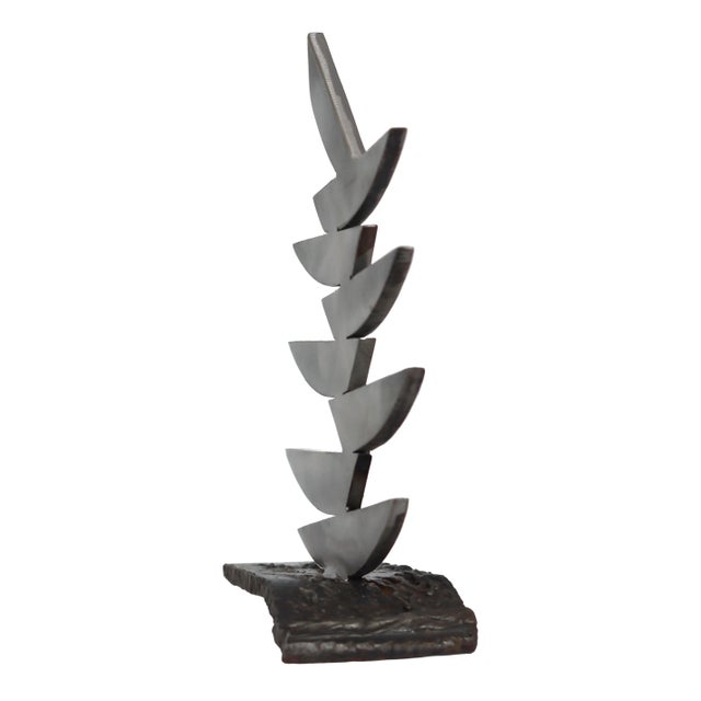 Gray Rough Seas - Contemporary Expressive Jagged Abstract Metal Sculpture Original Artwork by Granville Beals For Sale - Image 8 of 11