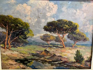 Charles Cermark, Landscape of the Côte d'Azur, 1930, Oil on Canvas, Framed