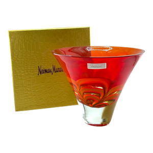 Waterford Crystal Evolution Red & Amber Art Glass Bowl