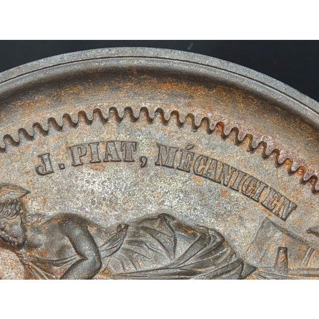 Slate Gray Antique Cast Iron 1853 Wall Hung Allegorical Plaque For Sale - Image 8 of 12