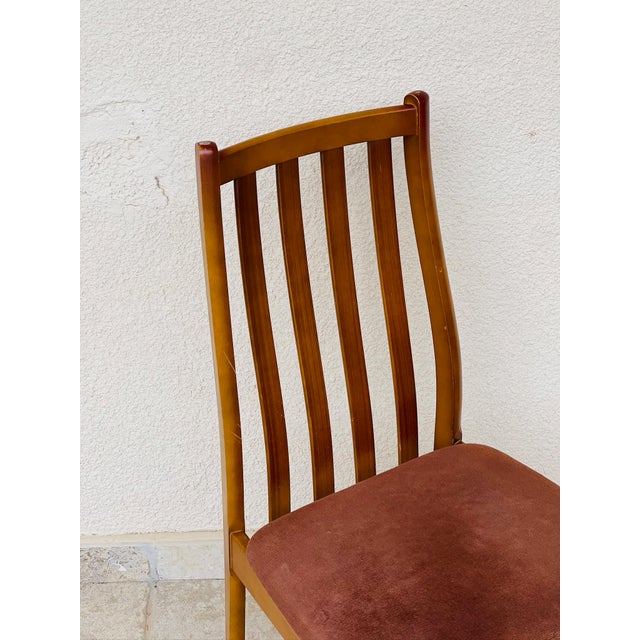 Vintage Wood and Velvet Chairs, 1970s, Set of 2 For Sale - Image 6 of 12