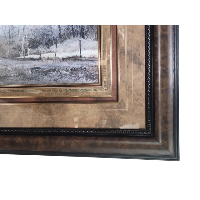 Late 20th Century Ray Hendershot Vintage Lithograph - Kissin Bridge For Sale - Image 4 of 5