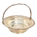 Antique Shefflield Plate Swing Handle Basket For Sale