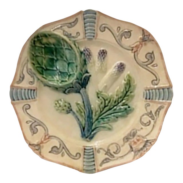 French Antique Artichoke Plate For Sale