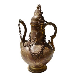 Antique Moroccan Gilt Brass Tea/Coffee Urn For Sale