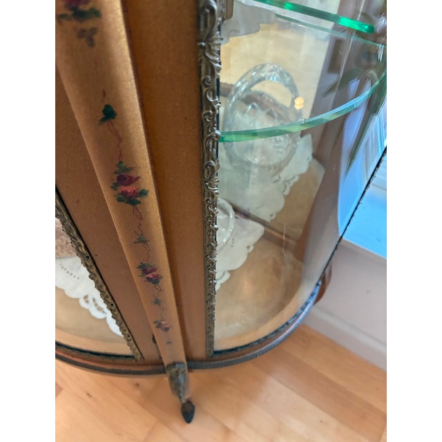 Vintage Vitrine Display Cabinet French Style Glass Shelving For Sale - Image 9 of 11