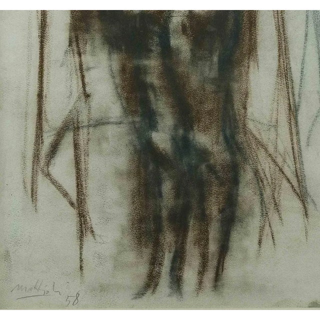 Mid-Century Modern Carlo Mattioli, Nude, Original Drawing, 1958 For Sale - Image 3 of 4