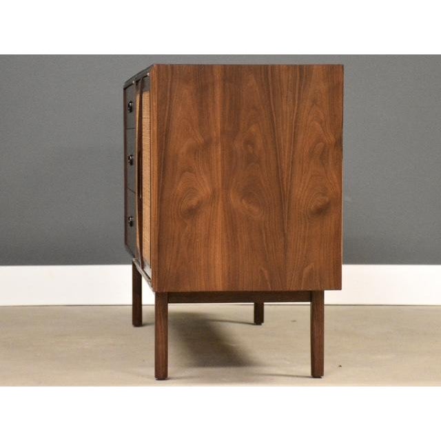 1960s 1960s Refinished 52” Walnut and Cane Credenza by Founders For Sale - Image 5 of 10