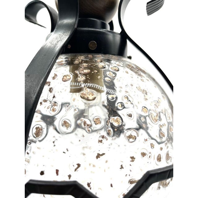 Mid-Century Murano Cage Lamps in Bullicante Glass with 24k Gold Dust and Wrought Iron from Seguso, 1960s, Set of 2 For Sale - Image 12 of 18