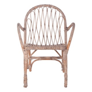 Vitage Wicker Armchair by Unknown for Unknown, 1950 For Sale