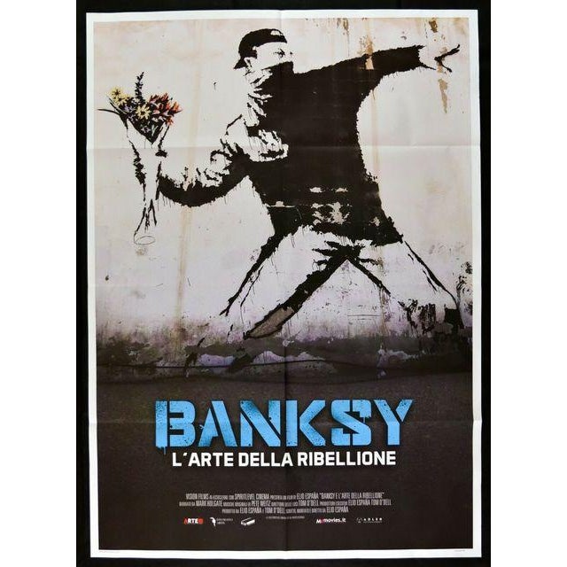 Banksy L'Arte della Ribellione Original Folded Italian Lithographic Movie Poster (two black magnets not part of the...