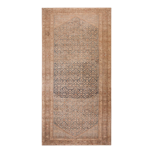 Remarkable Navy Ground Color and Camel Border With Allover-Floral Design Antique Persian Malayer Rug