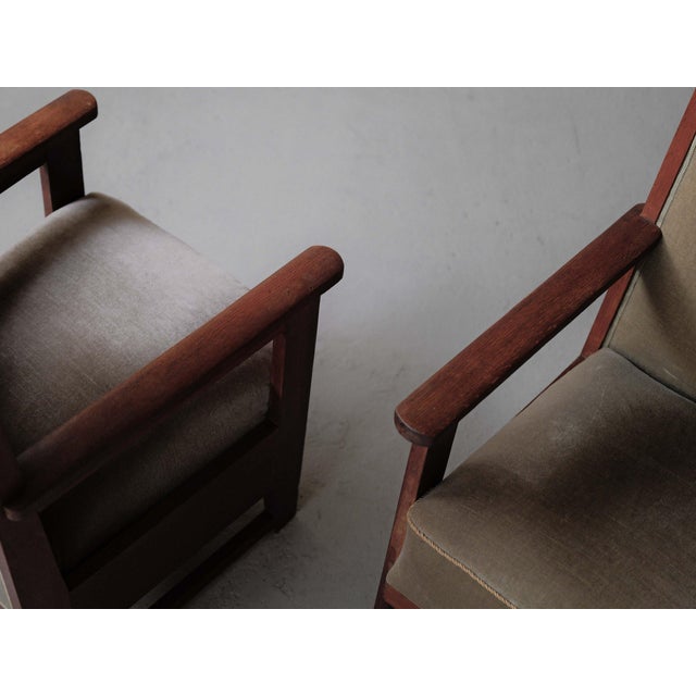 Brown Vintage Amsterdam School Armchairs, 1930, Set of 2 For Sale - Image 8 of 18