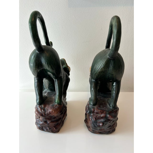 Vintage Ceramic Capuchin Monkey Statues For Sale - Image 9 of 11