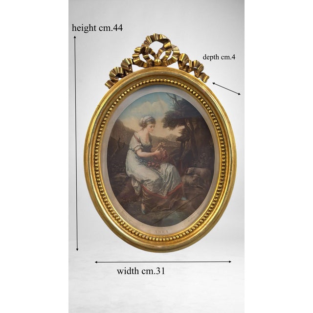 Mid 20th Century Thomas Burke After Angelika Kauffman Pair Oval Engravings in Gilt French Frames For Sale - Image 18 of 18