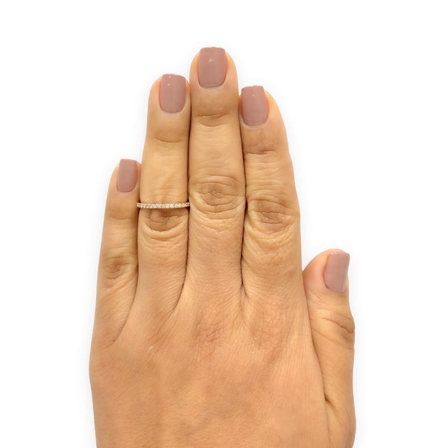 Noémie 18k Rose Gold Full Circle Eternity Band Ring Size 5.5 For Sale In New York - Image 6 of 7