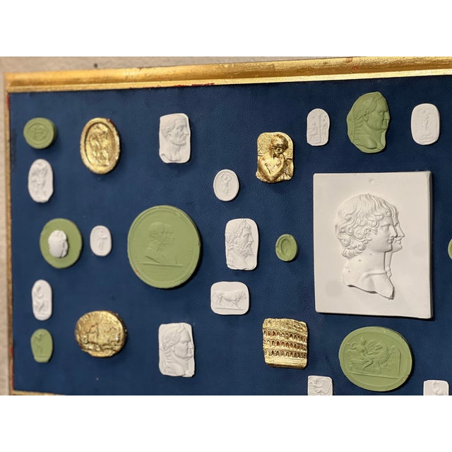 #1040 Pair of Grand Tour Revival Adams Style Gilt & Plaster Intaglio in Giltwood Frames For Sale - Image 9 of 12