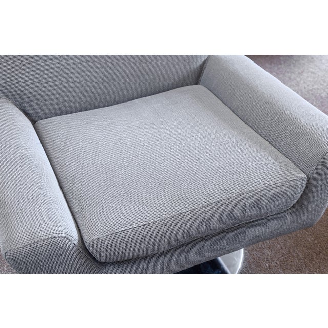 Metal DellaRobbia Tech Contemporary Modern Chrome & Fabric Lounge Chair & Ottoman For Sale - Image 7 of 11