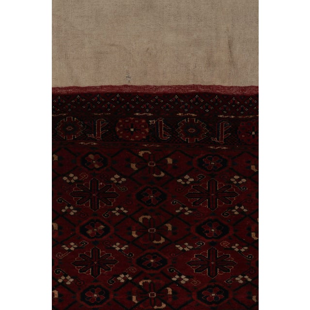 Antique Russian Tribal Bag and Textile in Beige and Burgundy, From Rug & Kilim For Sale In New York - Image 6 of 7