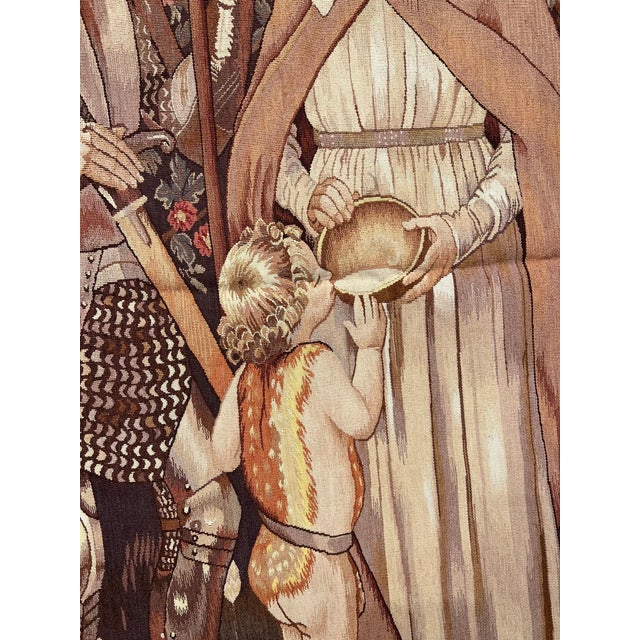 Honor the Woman German Hand Woven Wool and Silk Tapestry For Sale - Image 4 of 10