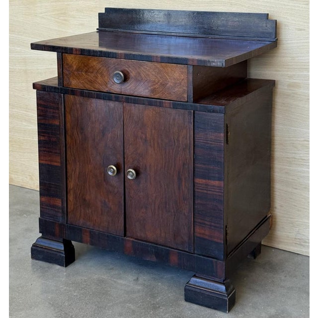 Art Deco Side Cabinets or Nightstands with Ebonized Details and Drawers, 1950s, Set of 2 For Sale - Image 10 of 17