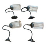 Petite Glass Sconces by Obsolete - Brass and Glass (Set of 4) For Sale