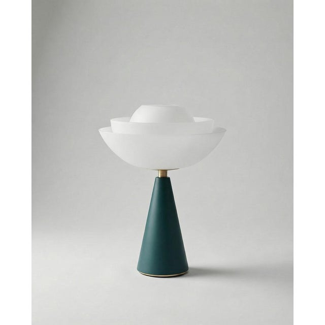 Contemporary Lotus Table Lamp in Petrol Blue by Serena Confalonieri for Mason Editions For Sale - Image 3 of 4