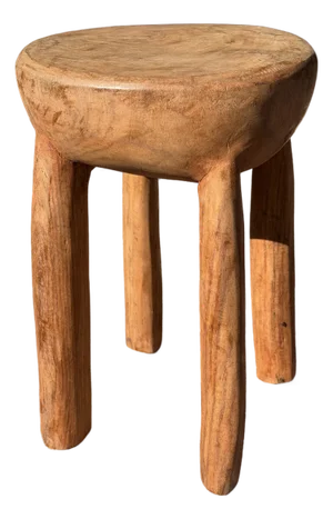 Vintage African Wooden Senufo Stool Handcarved 14 1/4” Tall X 10 1/2” Diameter