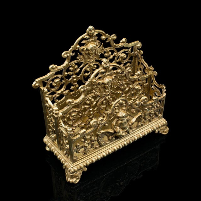 Late 19th Century 1900s Antique Victorian Italian Ornate Letter Rack For Sale - Image 5 of 12