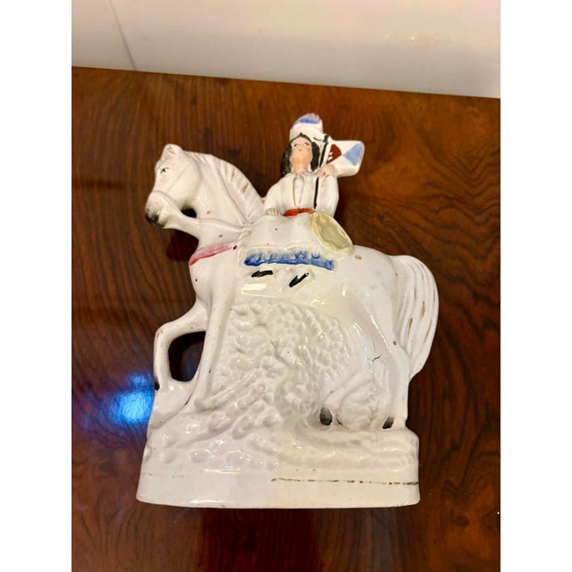 Ceramic Antique Victorian Equestrian Figure of Joan of Arc, Staffordshire, 1880 For Sale - Image 7 of 10