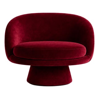 Batik Burgundy Velvet Chair by Alexandre Ligios For Sale