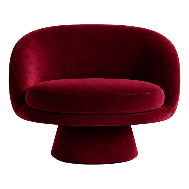 Batik Burgundy Velvet Chair by Alexandre Ligios For Sale
