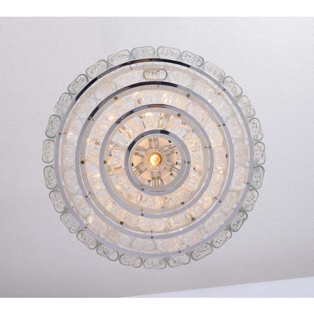 1960s Large Ice Glass Tubes Chandelier by Doria, Germany, 1960s For Sale - Image 5 of 16