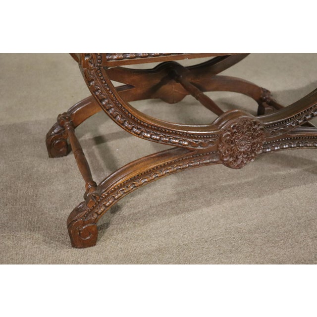 Mid-Century Modern Early 20th Century Antiques X-Base Footstool For Sale - Image 3 of 7